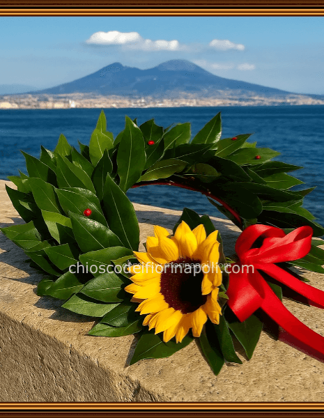 Coroncina laurea con girasole