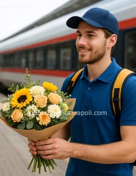 Fiori in stazione a Napoli