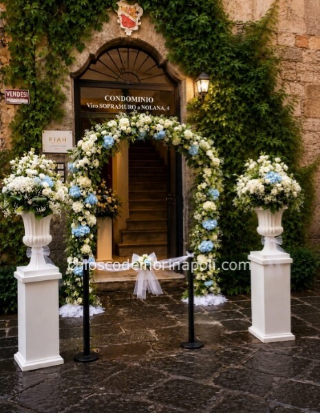 Arco Floreale Elegance Azzurro